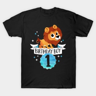 Birthday Boy Lion - One Year Child Baby Toddler Gift - 1st Birthday T-Shirt